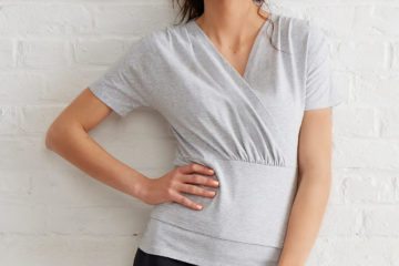 2-in-1-Stillshirt für Mutter und Kind grau meliert
