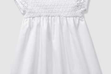 Festliches Baby-Kleid aus Satin und Spitze weiß
