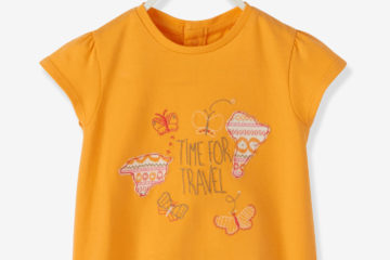 Kurzärmeliges Shirt für Baby Mädchen hellorange
