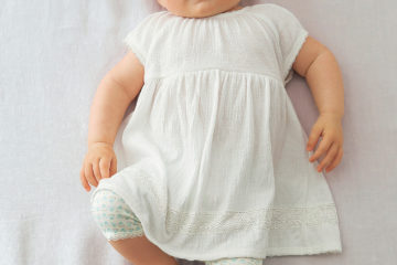 Set aus Kleid und Leggings für Babys wollweiß+bedruckt