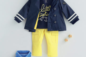 Sweatshirt und Hose für Baby Jungen dunkelblau+gelb