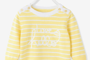 gestreifter Pullover für Baby Mädchen gelb gestreift